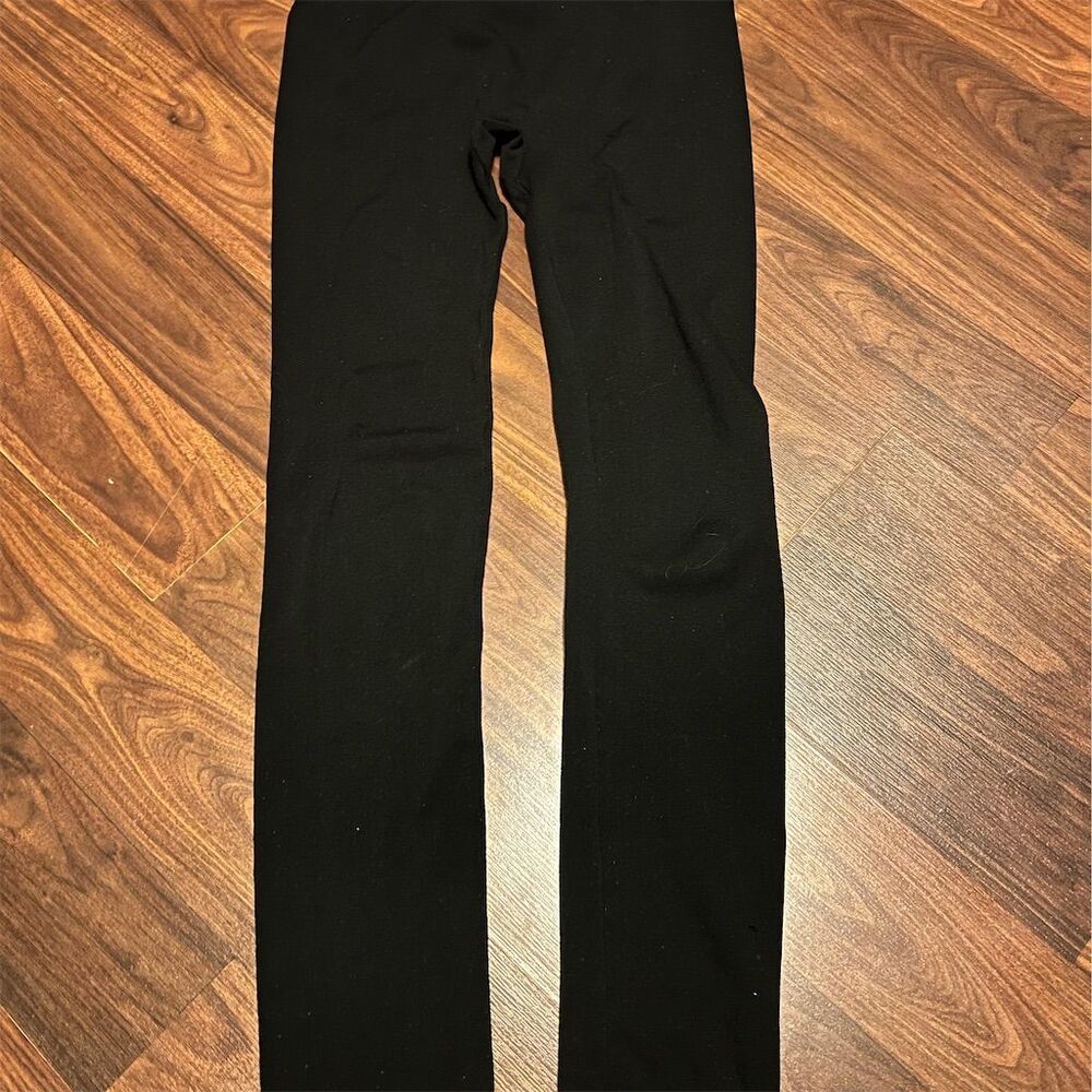 Women's Black Cropped High-Waist Leggings Size S Casual Wear
